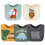 Dinosaur Baby Boy Terry Bibs 10-Pack