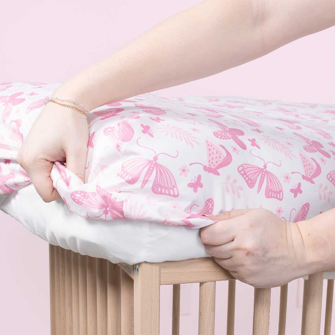 Butterfly 4-Pack Fitted Crib Sheet Set