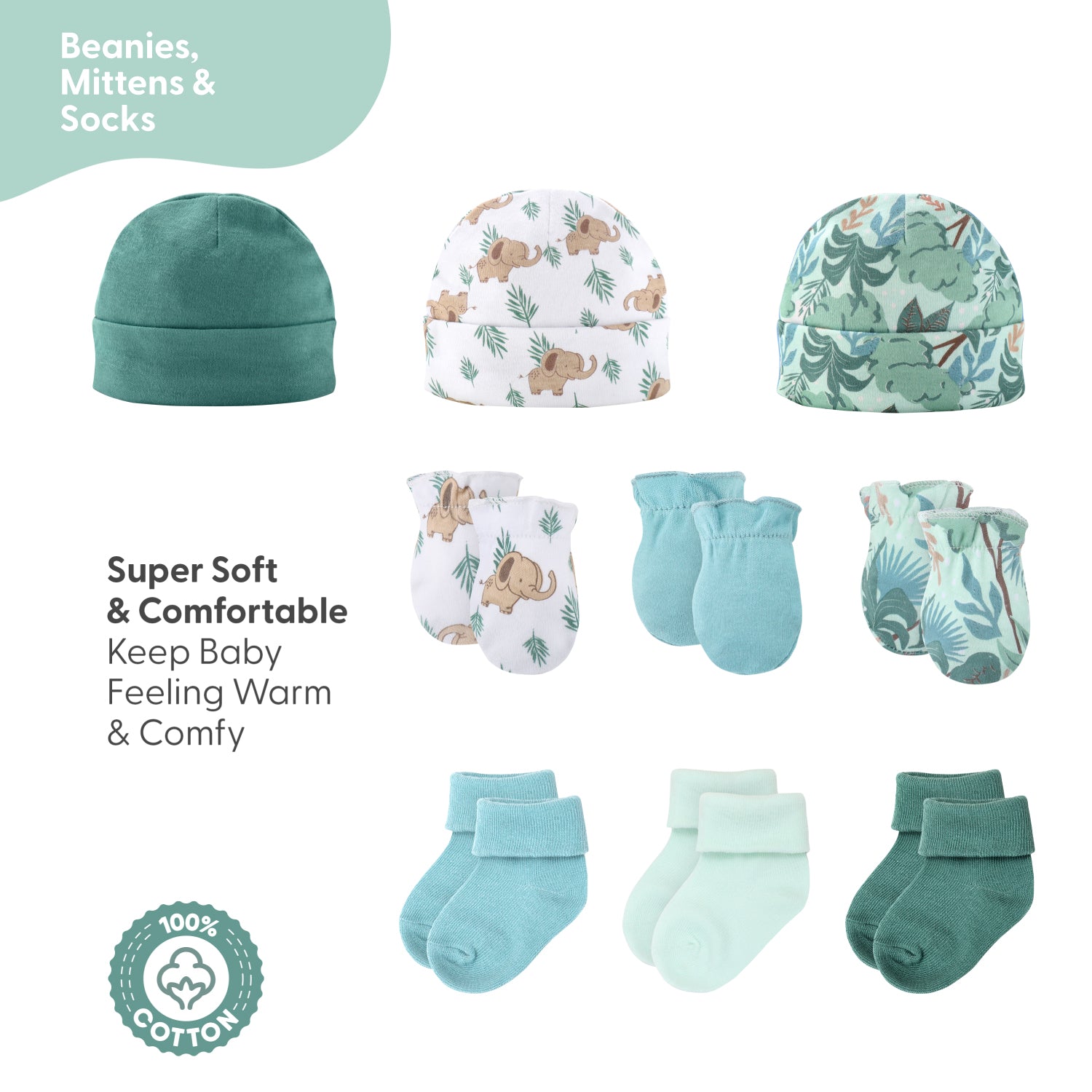 Layette Gift Set for Baby Boys or Girls - Wild Jungle, 16 Piece, 3-6 Months Farallon Brands