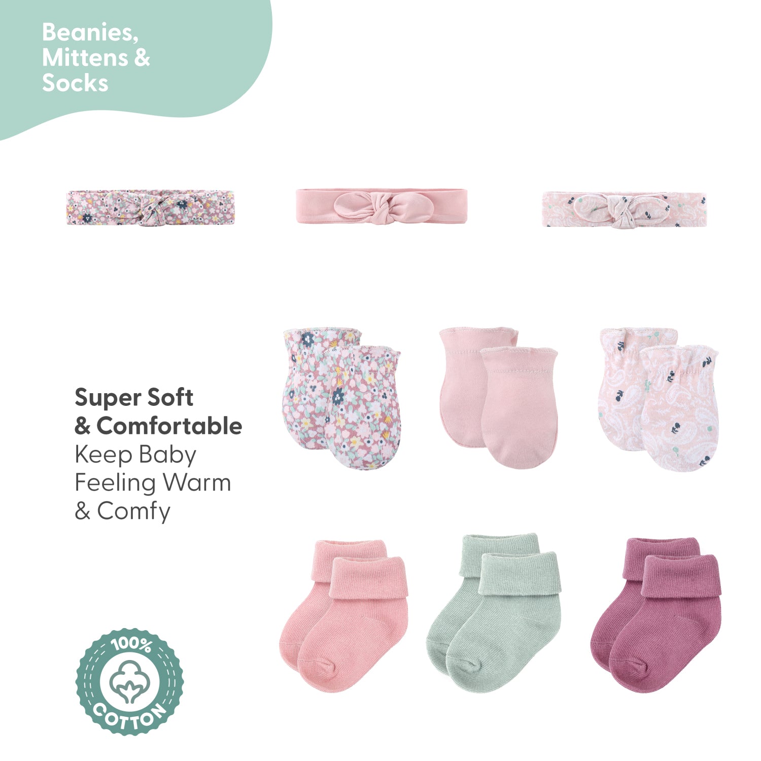 Layette Gift Set for Baby Girls - Prairie Floral, 16 Piece, 6-9 Months Farallon Brands