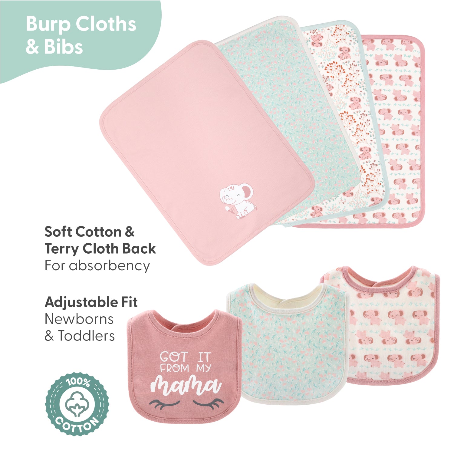 Clothing Gift Set for Baby Girls - Floral Elephant, 30 Piece Farallon Brands