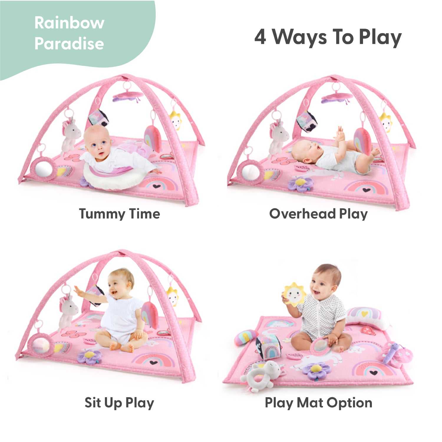 Rainbow Paradise 7-in-1 Baby Activity Gym and Playmat