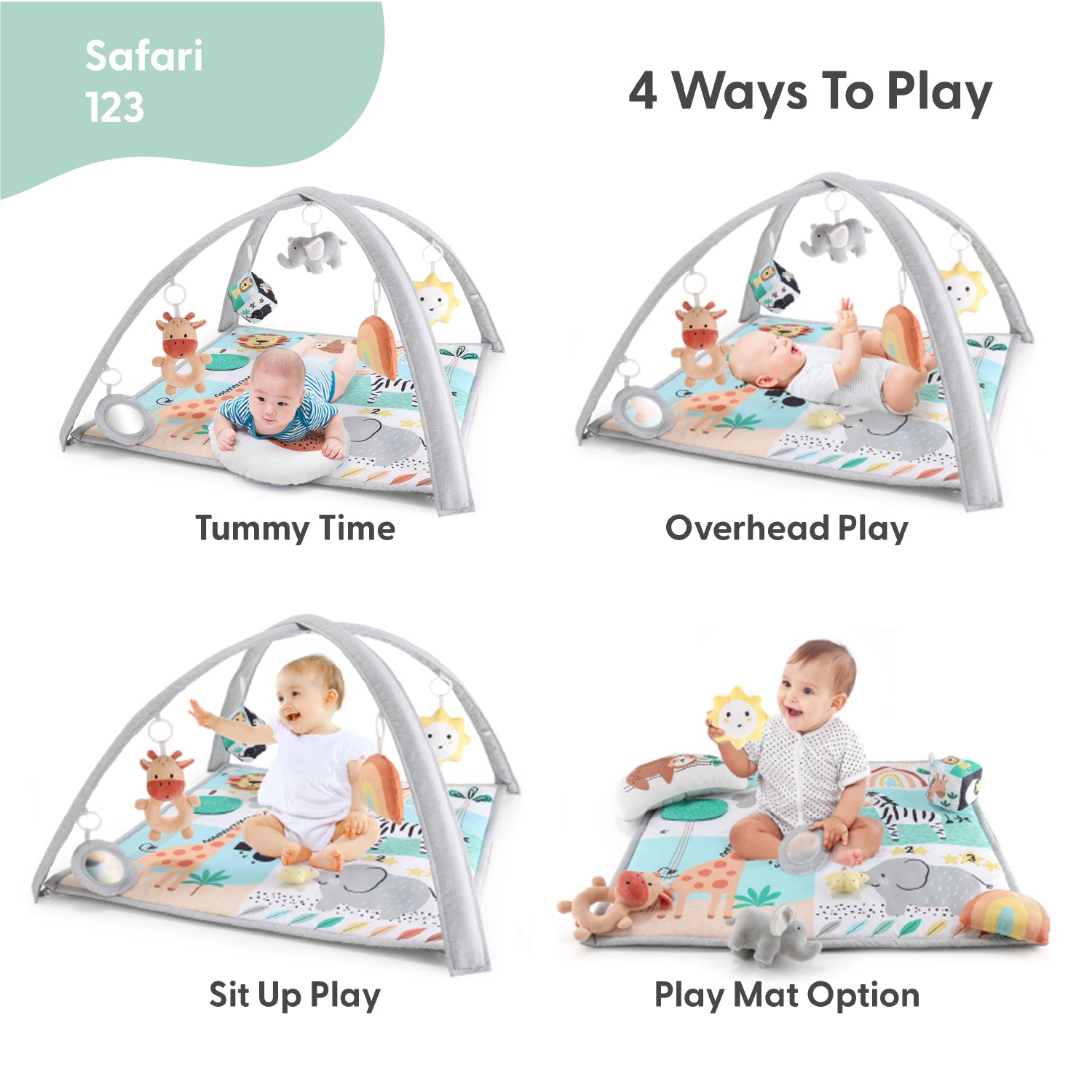 Safari 7-in-1 Baby Activity Gym and Playmat - Main Image