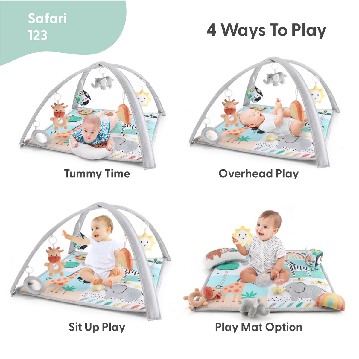 Safari 7-in-1 Baby Activity Gym and Playmat Farallon Brands