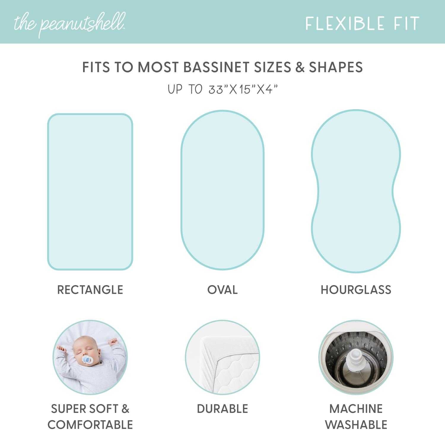 evenflo bassinet sheet The Peanutshell Cottage Floral Organic Cotton Jersey 4 Pack Bassinet Sheets