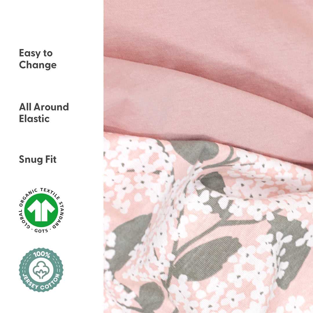 Cottage Floral 4-Pack Fitted Organic Jersey Crib Sheet Set
