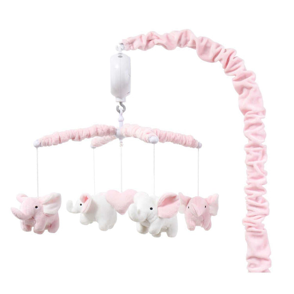 Pink Elephant Baby Musical Crib Mobile for Girls