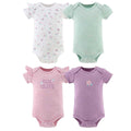 Cherry Blossom Baby Girl Bodysuits, 4 Pack