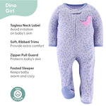 Rainbow Dinosaur Baby Sleepers for Girls Set of 3 Farallon Brands