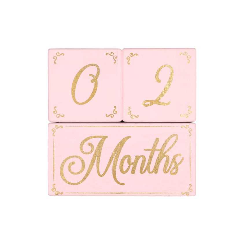 Pink and Gold Milestone Blocks
