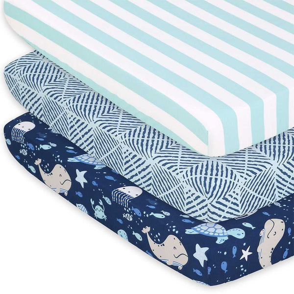 Sealife Playard Mini Crib Sheets, 3-Pack