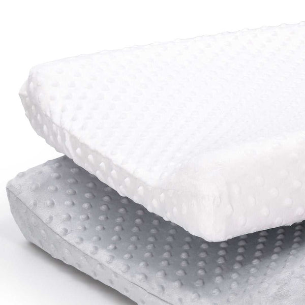 Gray & White Minky Baby Changing Pad Covers Set of 2