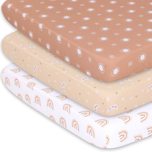 Boho Playard Mini Crib Sheets, 3-Pack, Patterns