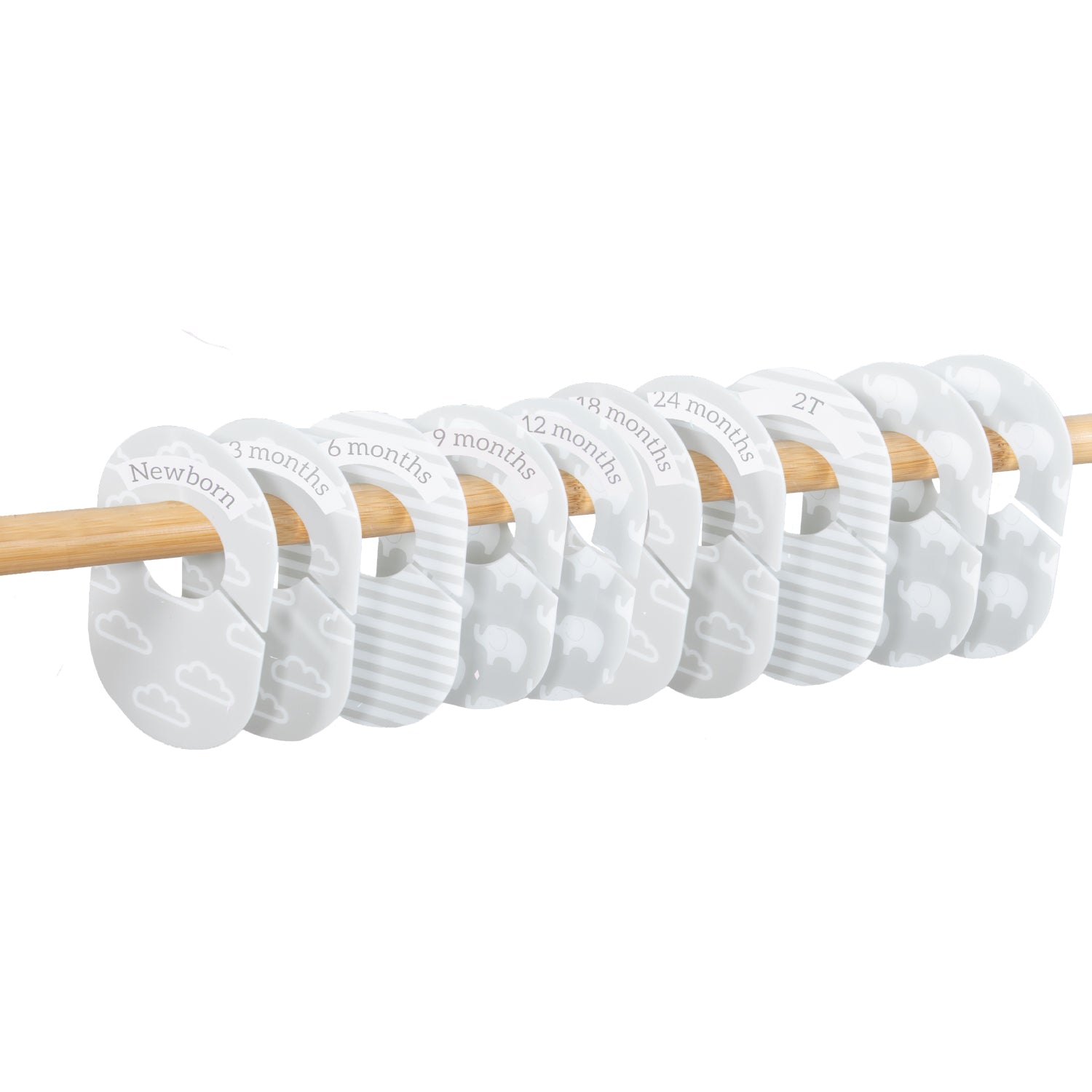 10-Pack Grey Nursery Closet Organizer Dividers The Peanutshell