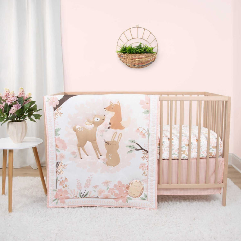 Baby Girl Crib Bedding Set Fairytale Forest 4-Piece Baby Crib Set