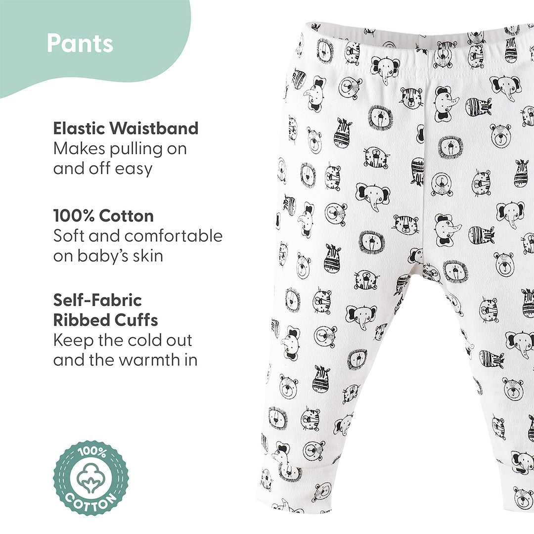 Safari Animals 5 Pack Baby Pants Set